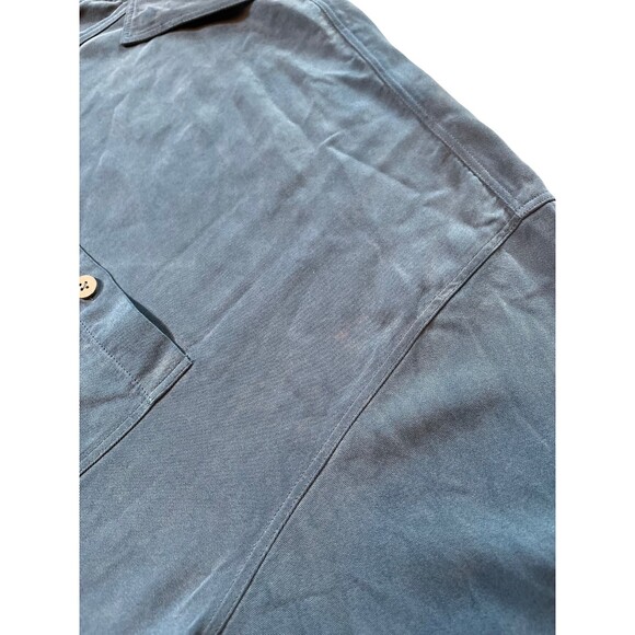 Tommy Bahama Men's Shirt Dark Teal Blue 100 Percent Silk Button Down Classic XXL - Picture 11 of 15